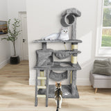 Cat Scratching Posts: Grey Cat Tree Tower Condo Scratching Post Bed Stand 1.4M