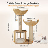 Cat Scratching Posts: Cat Tree Tower Large Scratching Post Condo Basket Activity Center