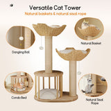 Cat Scratching Posts: Cat Tree Tower Large Scratching Post Condo Basket Activity Center