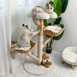 Cat Scratching Posts: Cat Tree Scratcher Plush Sisal Willow Wood w Basket Cushion