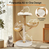 Cat Scratching Posts: Cat Tree Scratcher Plush Sisal Willow Wood w Basket Cushion