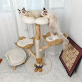 Cat Scratching Posts: Cat Tree Scratcher Plush Sisal Willow Wood w Basket Cushion