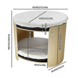 Sofas & Sofa Beds: Elevated Double Cat Bed 2-Tier Wooden Plush Kitten Lounge