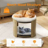 Sofas & Sofa Beds: Elevated Double Cat Bed 2-Tier Wooden Plush Kitten Lounge