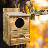3D Wall Art: Owl Nesting Box Bird Feeder Paulownia Wood Acrylic