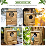 3D Wall Art: Owl Nesting Box Bird Feeder Paulownia Wood Acrylic