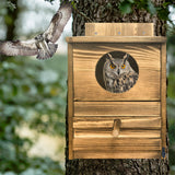 3D Wall Art: Owl Nesting Box Bird Feeder Paulownia Wood Acrylic