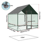 Small Animal Habitats & Cages: Large Chicken Coop Hen House 276x207x300cm Cage Enclosure