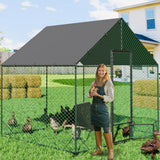 Small Animal Habitats & Cages: Large Chicken Coop Hen House 276x207x300cm Cage Enclosure