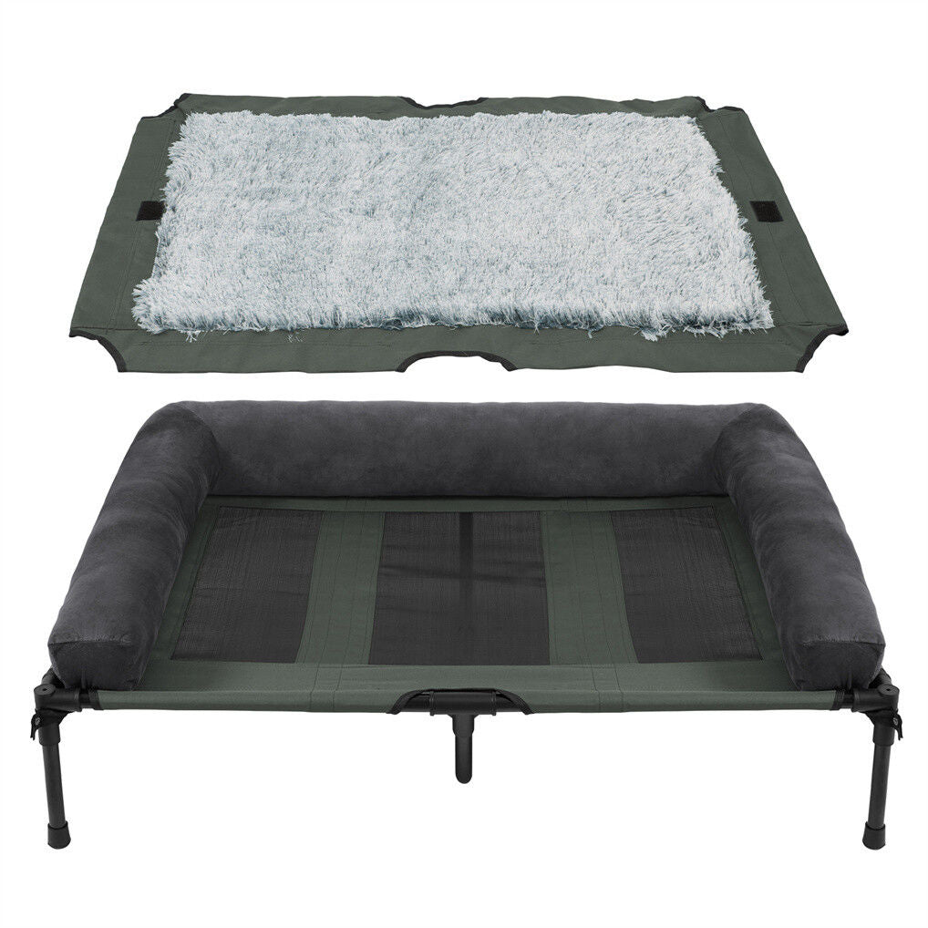 Dog Beds: XL Elevated Dog Bed 110x80x28cm Foldable Raised Pet Cot Indoor Outdoor