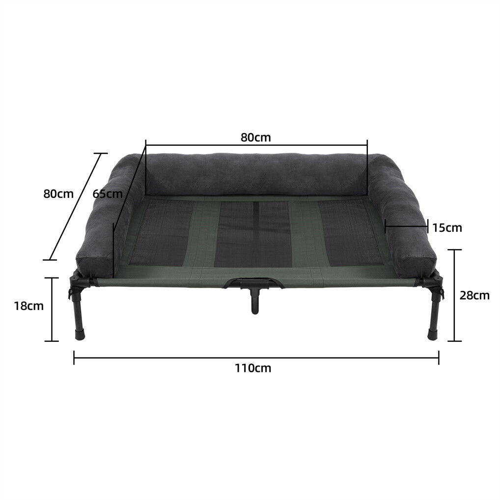 Dog Beds: XL Elevated Dog Bed 110x80x28cm Foldable Raised Pet Cot Indoor Outdoor
