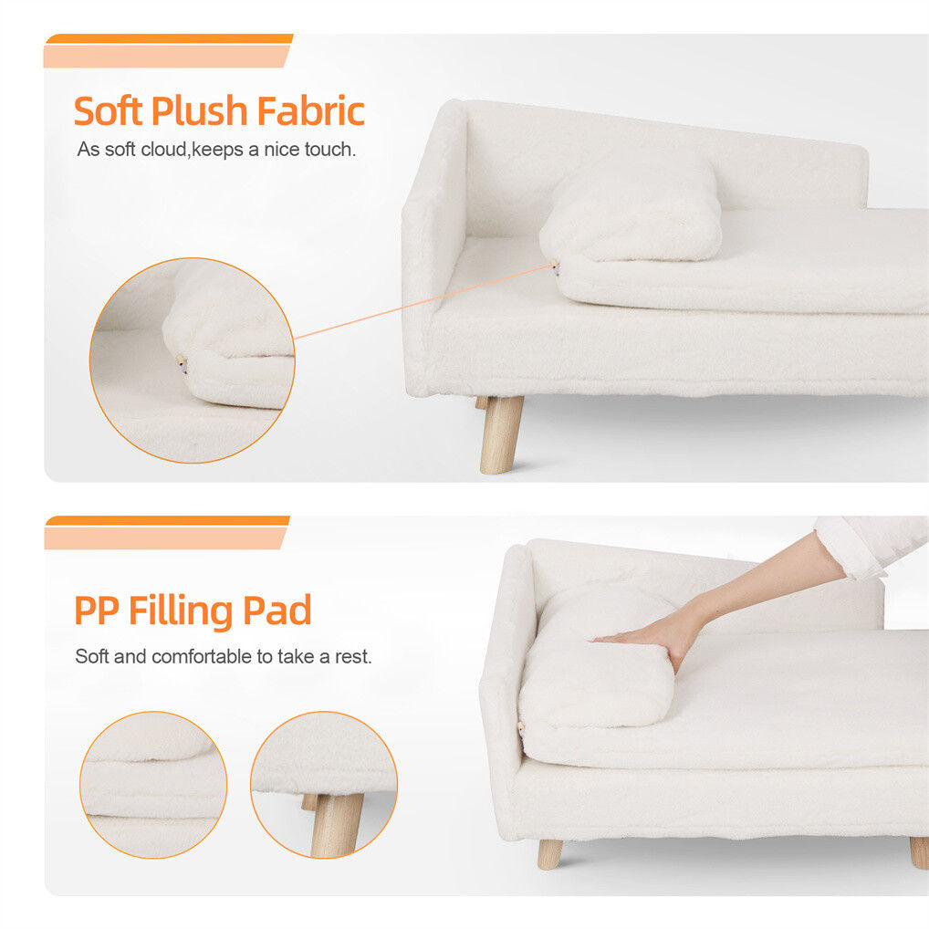 Arm Chairs & Recliners: Luxury Pet Sofa Bed 70cm Rectangular Soft Cushion Anti-skid