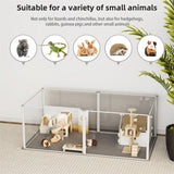 Dog Playpens & Gates: Clear Acrylic Dog Playpen 124x63x40CM, 6 Panels Cage