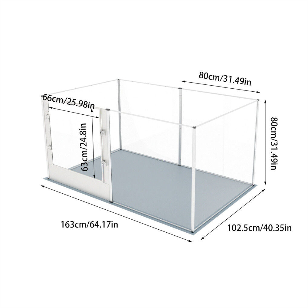 Dog Playpens & Gates: Large Acrylic Dog Playpen 163x102.5x80CM, 6 Panels