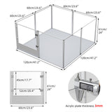 Dog Playpens & Gates: Large Acrylic Dog Playpen 120x120x61CM 8 Panels Cage
