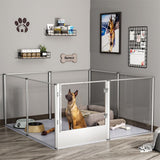 Dog Playpens & Gates: Large Acrylic Dog Playpen 120x120x61CM 8 Panels Cage
