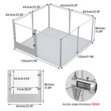 Dog Playpens & Gates: Large Acrylic Dog Playpen 132x132x80.5cm, 8 Panels Cage