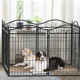 16 Panel Pet Playpen Gate Extension w/ Lockable Door Large Dog Cage