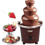 3-Tier Electric Chocolate Fondue Fountain Stainless Steel 0.9L