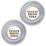 Automotive Repair & Speciality Tools: 25Ft 3/16'' OD Steel Zinc Brake Line Tubing Kit 150MPa +32 Fittings