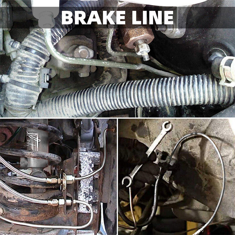 25Ft 3/16'' OD Steel Zinc Brake Line Tubing Kit 150MPa +32 Fittings