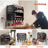 Gardening Accessories: Power Tool Rack Organizer - Wall Mount Drill Holder, 4 Layers