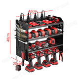 Gardening Accessories: Power Tool Rack Organizer - Wall Mount Drill Holder, 4 Layers