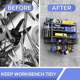 Kitchen & Bathroom DIY: 4-Layer Heavy Duty Drill Holder Wall Mount Tool Rack Organizer,
