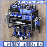 Kitchen & Bathroom DIY: 4-Layer Heavy Duty Drill Holder Wall Mount Tool Rack Organizer,