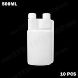 10-Pack 500ml Plastic Twin Chamber Bottles with Tamper Evident Caps