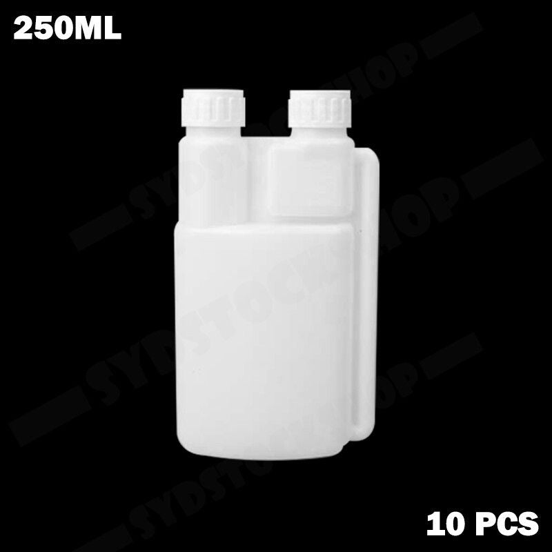 Disposable Cups: 10-Pack 250ml Plastic Twin Chamber Bottles, Tamper Evident Cap