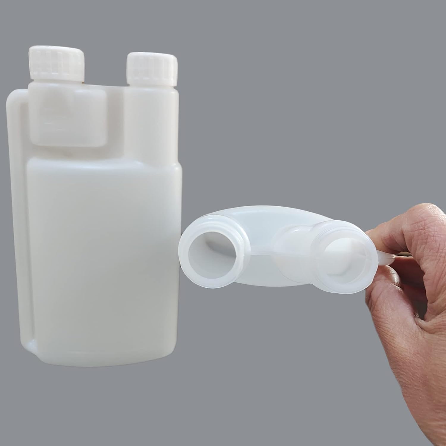 Disposable Cups: 10-Pack 250ml Plastic Twin Chamber Bottles, Tamper Evident Cap