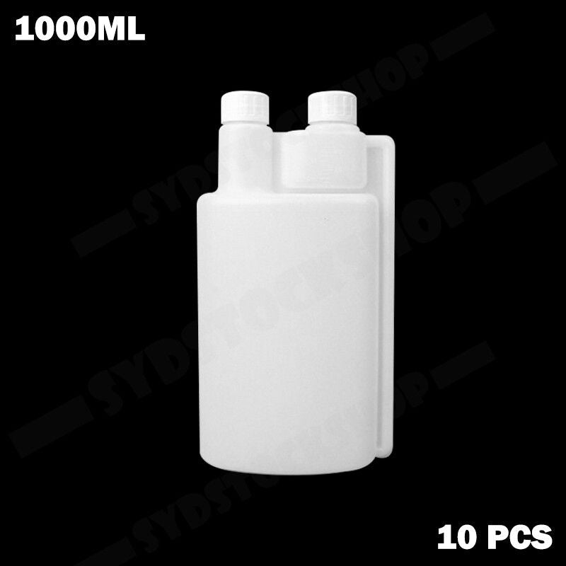 Disposable Cups: 1000ml Plastic Twin Chamber Bottle 10Pcs Tamper Evident Cap