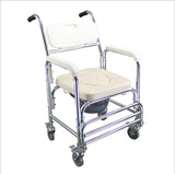 Mobility & Accessibility: Aluminum Bedside Commode Chair 200kg Mobile Shower Toilet Wheelchair