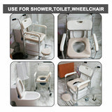 Mobility & Accessibility: Aluminum Bedside Commode Chair 200kg Mobile Shower Toilet Wheelchair