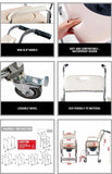 Mobility & Accessibility: Aluminum Bedside Commode Chair 200kg Mobile Shower Toilet Wheelchair