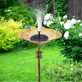 Fountain & Ponds Accessories: Solar Bird Bath Feeder Fountain Deck Post Mount