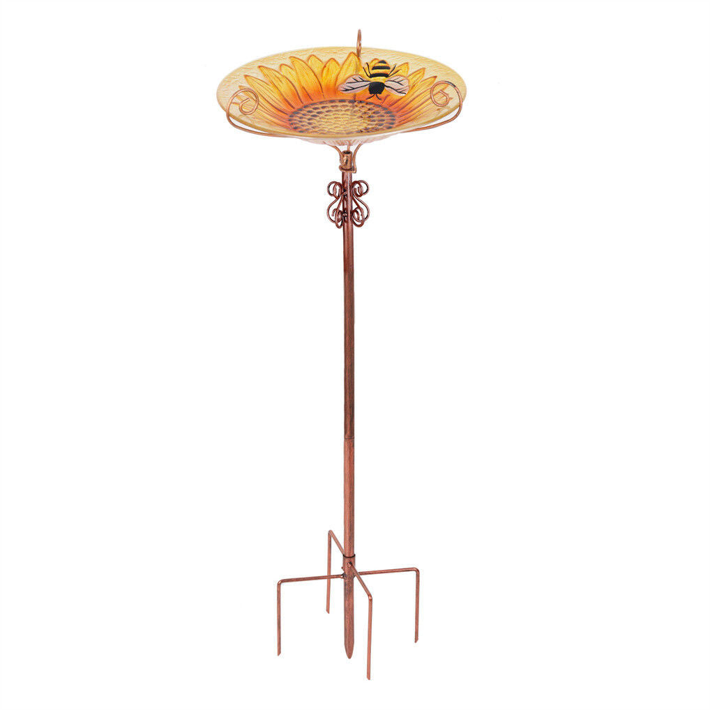 Fountain & Ponds Accessories: Solar Bird Bath Feeder Fountain Deck Post Mount