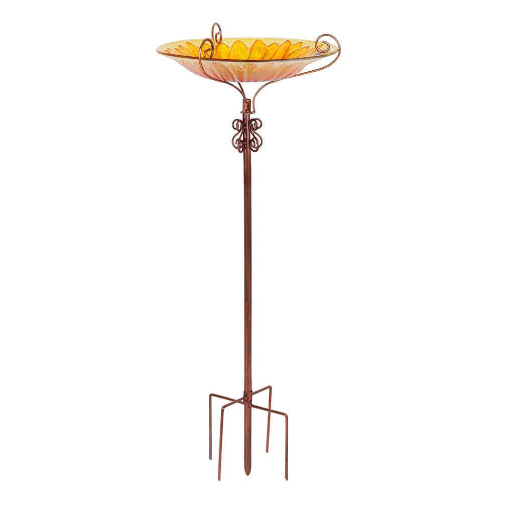 Fountain & Ponds Accessories: Solar Bird Bath Feeder Fountain Deck Post Mount