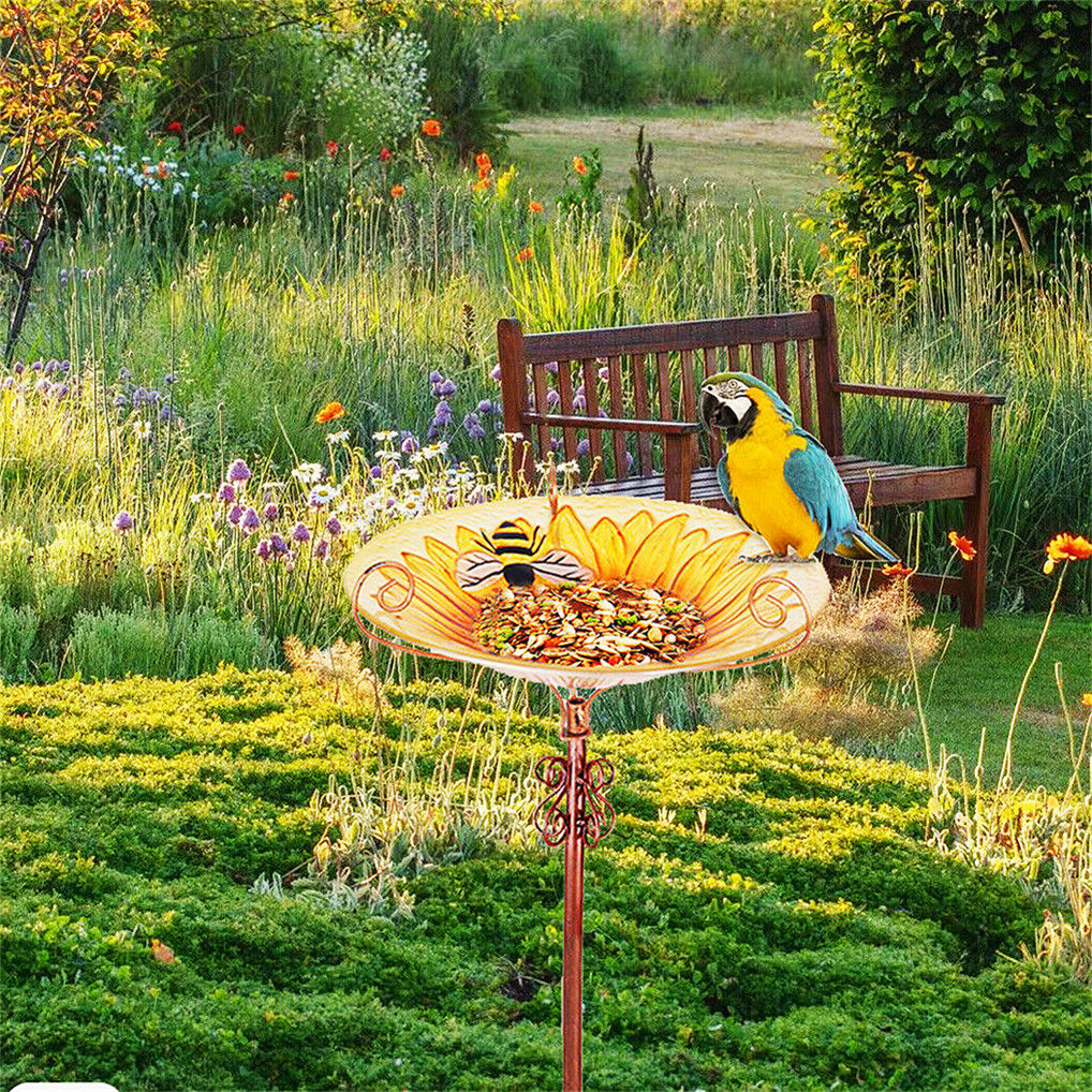 Fountain & Ponds Accessories: Solar Bird Bath Feeder Fountain Deck Post Mount