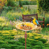 Fountain & Ponds Accessories: Solar Bird Bath Feeder Fountain Deck Post Mount