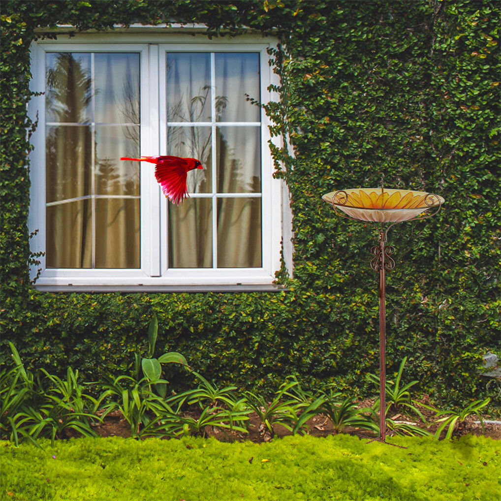 Fountain & Ponds Accessories: Solar Bird Bath Feeder Fountain Deck Post Mount