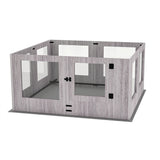 Dog Playpens & Gates: Indoor Dog Pen Tempered Glass Kennel w/ Pad