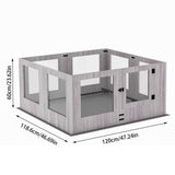 Dog Playpens & Gates: Indoor Dog Pen Tempered Glass Kennel w/ Pad