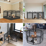 Dog Playpens & Gates: XL Metal Dog Playpen Indoor Fence with Waterproof Pad
