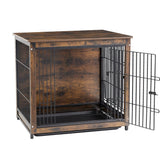 Dog Beds: Small Wooden Dog Crate Indoor Kennel 63x51x59cm End Table Nightstand