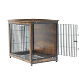 Dog Beds: Small Wooden Dog Crate Indoor Kennel 63x51x59cm End Table Nightstand