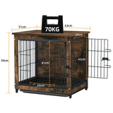 Dog Beds: Small Wooden Dog Crate Indoor Kennel 63x51x59cm End Table Nightstand