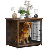 Dog Beds: Medium Wooden Dog Crate Kennel 80.5x59x70cm End Table Nightstand
