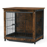 Dog Beds: Medium Wooden Dog Crate Kennel 80.5x59x70cm End Table Nightstand